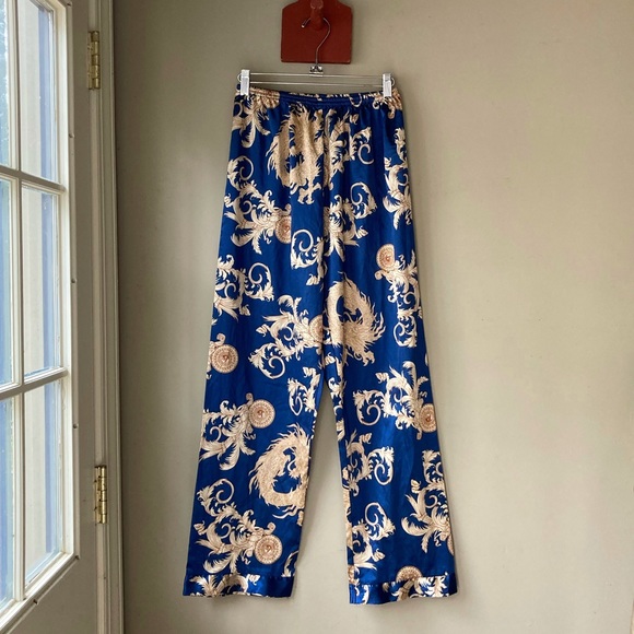 Versace Inspired Blue & Gold Pants S - Picture 7 of 7